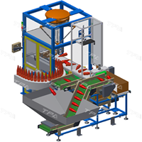 Robotic bottle unscrambler system (QKM robot)