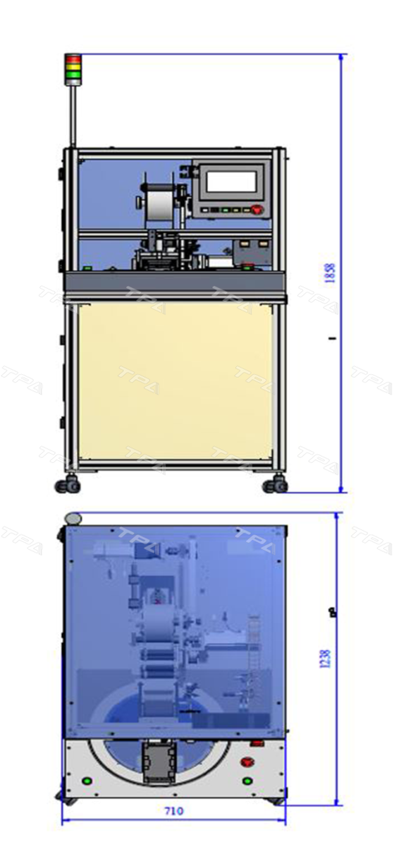 Máy tự động dán tape sử dụng bàn xoay 
