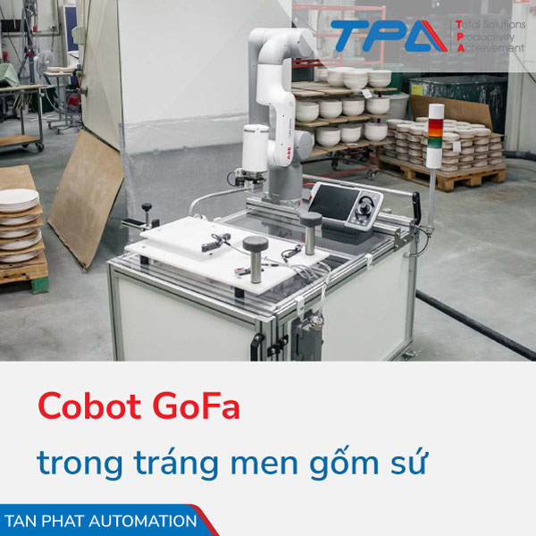 Ứng dụng Cobot Gofa tráng men gốm sứ