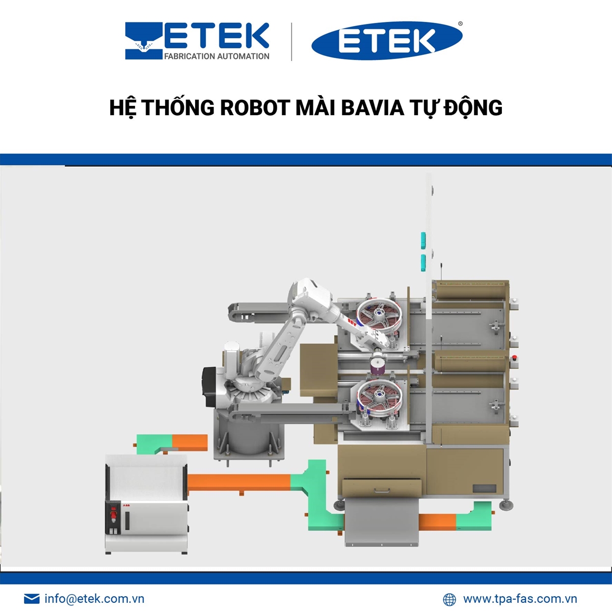 Hệ thống robot mài Bavia tự động | Robotic Deburring System| Fabrication solutions | ETEK
