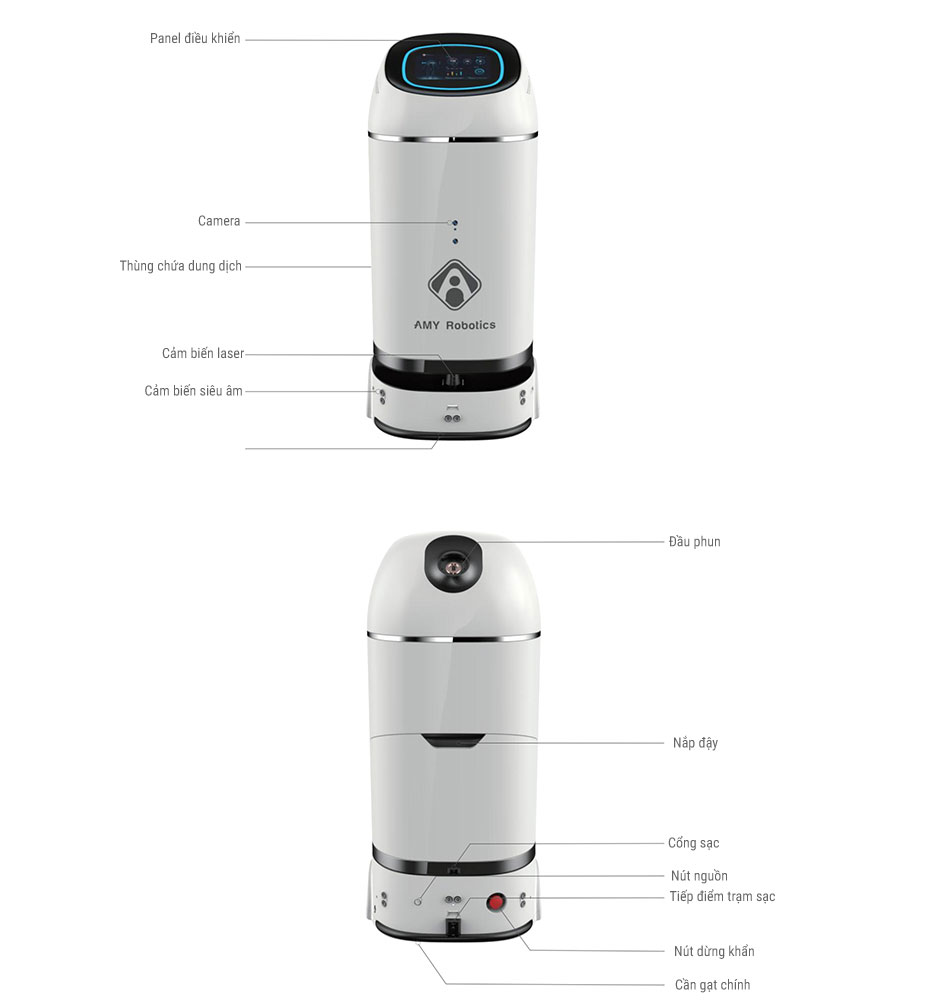 Robot phục vụ khử trùng tự động