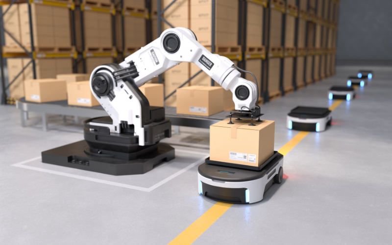 Robot tự hành tích hợp với robot công nghiệp
