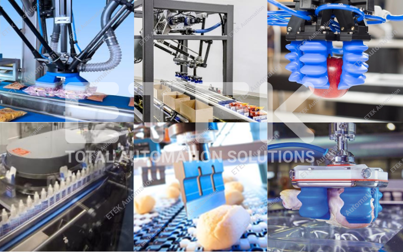 Các dây chuyền gắp và nhặt sản phẩm thực phẩm 