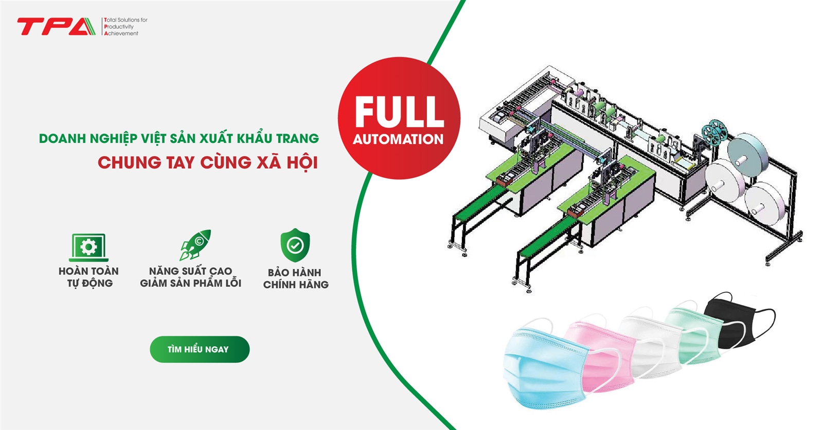 Dây chuyền sản xuất khẩu trang tự động TPA